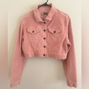 Star Jeans Soft Pink Cropped Denim Jacket with Classic Design